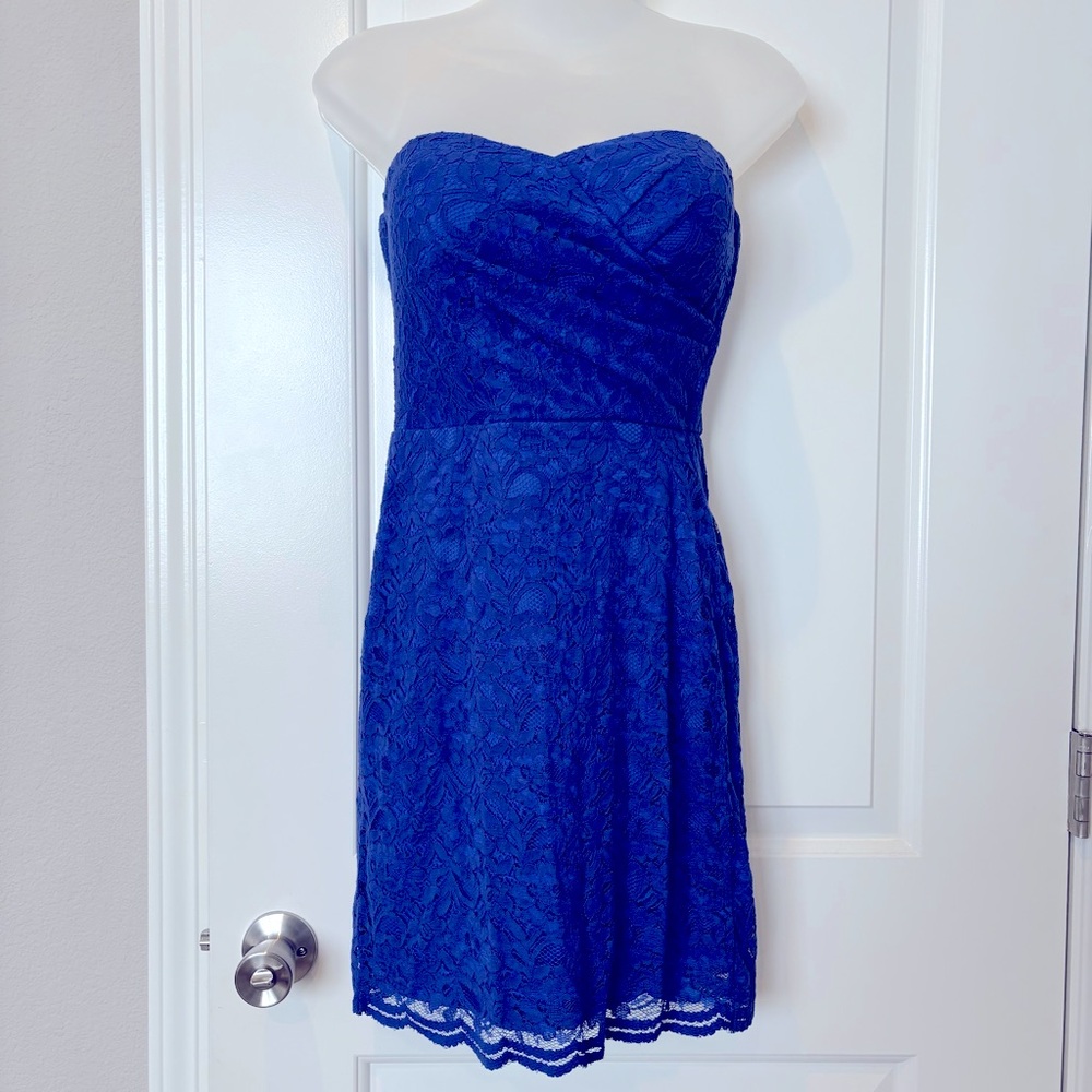 Strapless Lace Cocktail Mini Dress